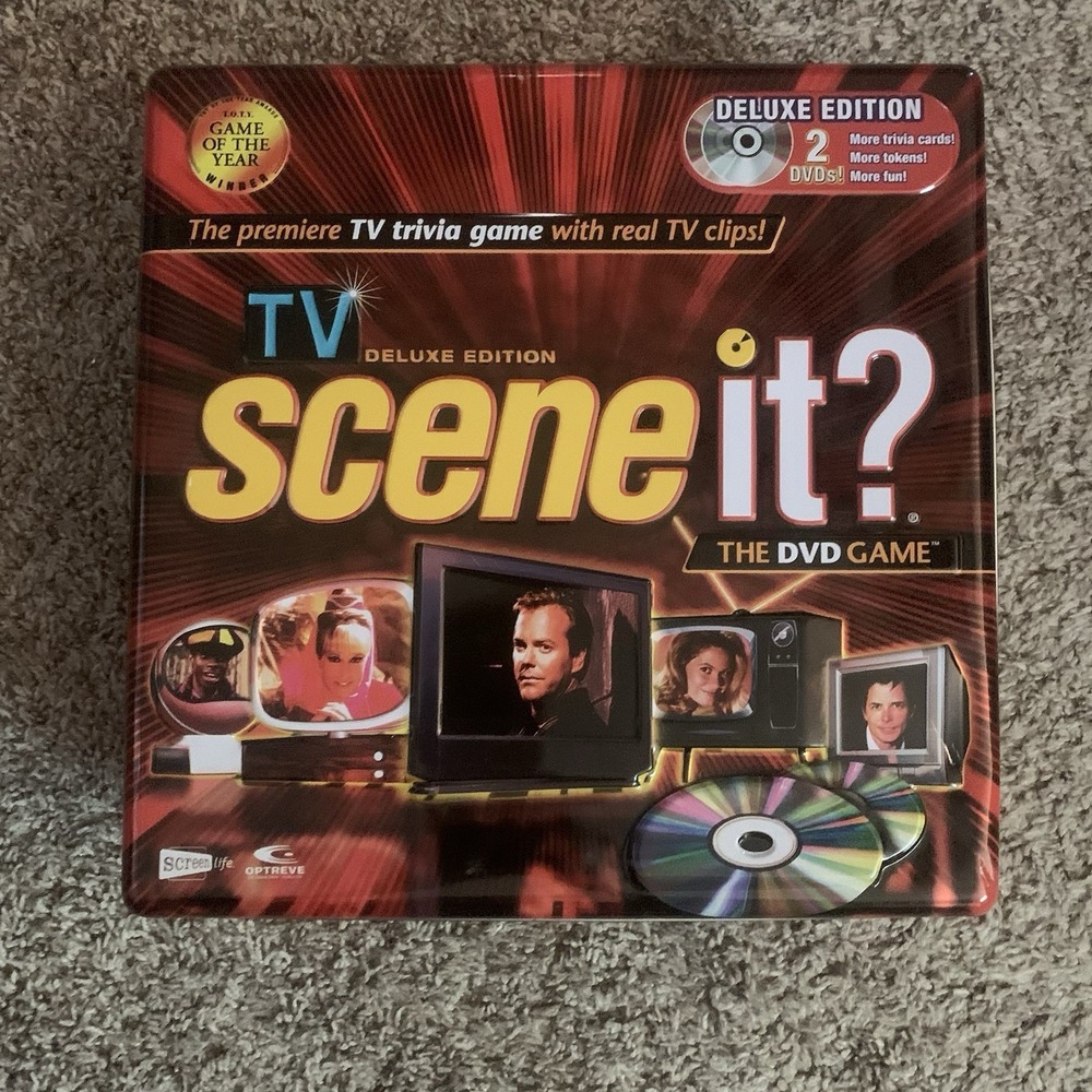 Scene It? DVD Board Game,‎ Deluxe TV Edition, 2005 Metal Box